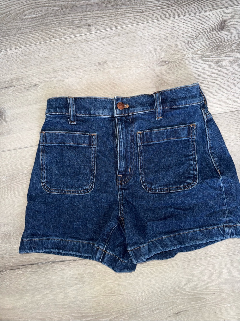 Madewell Classic High-Rise Dark Blue Denim Shorts size 24